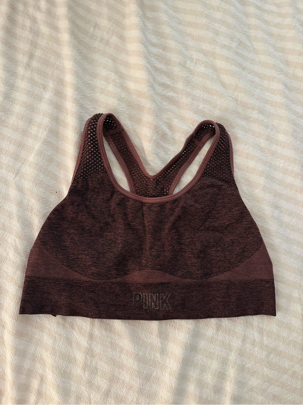 PINK Victoria's Secret Seamless Racerback Sports Bra — Deep Burgundy